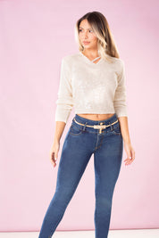 Jean Skinny Push Up con Abertura